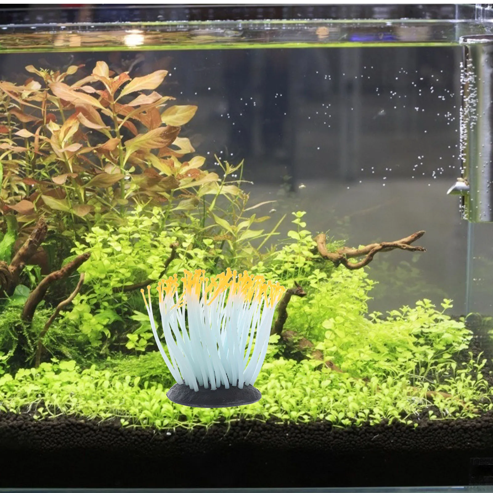 

Lifelike Silicone Aquarium Sea Anemone Ornament Artificial Fish Tank Decoration Glow Underwater Decor Fish Tank Anemone Statue