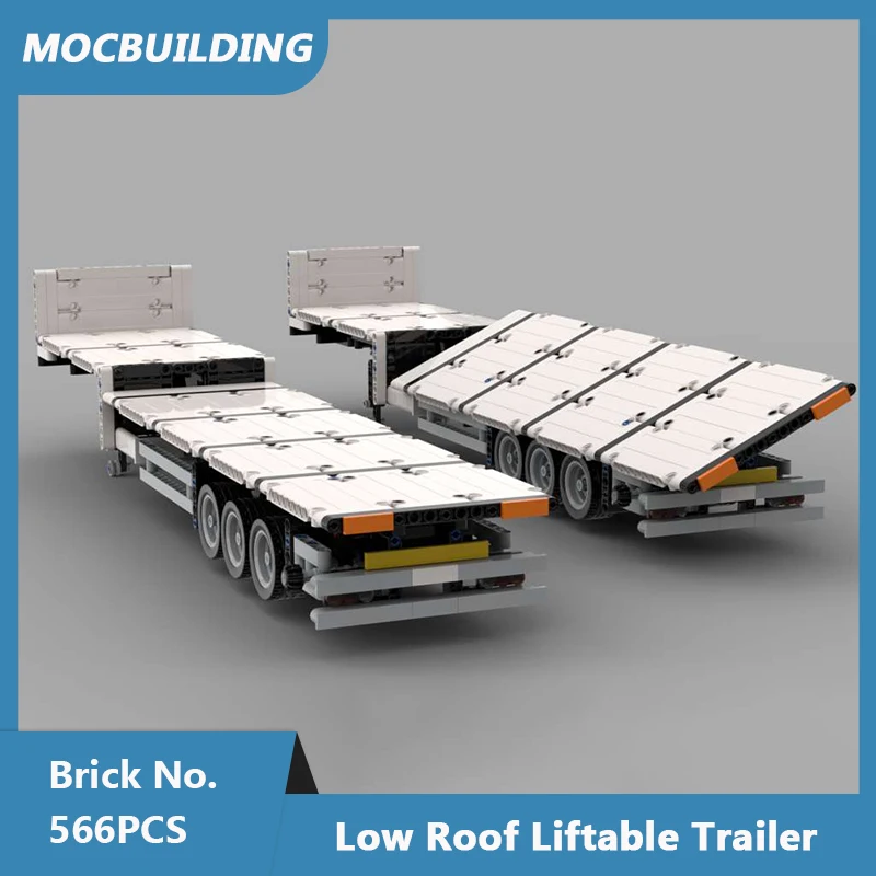 MOC Building Blocks Low Roof Liftable Trailer 1/21 ( 42078 Compatible) Model DIY Assembled Bricks Educational Toys Gifts 566PCS