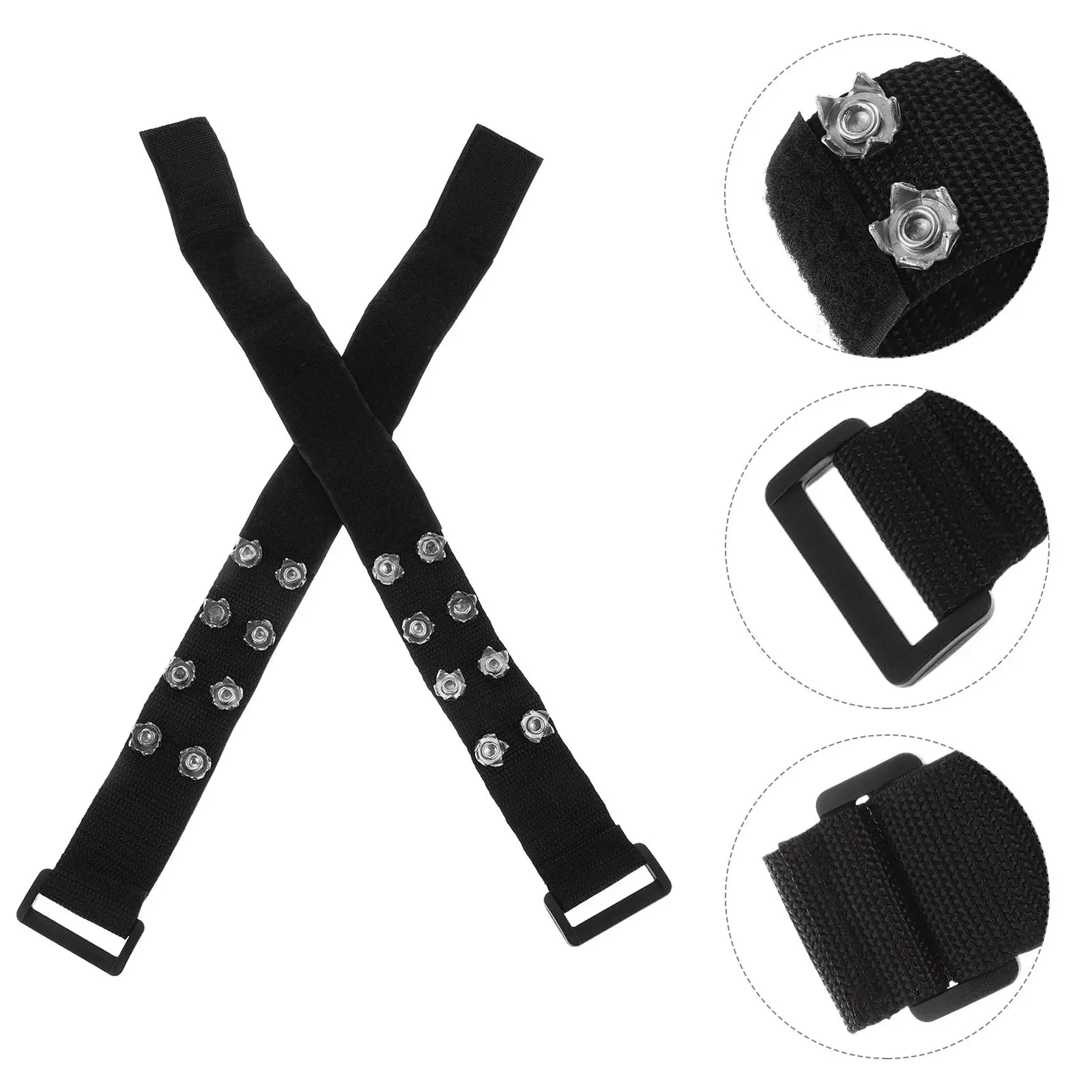 

2 шт. черные прочные ледоступы для обуви, быстросъемные, для ходьбы и бега по льду зимой