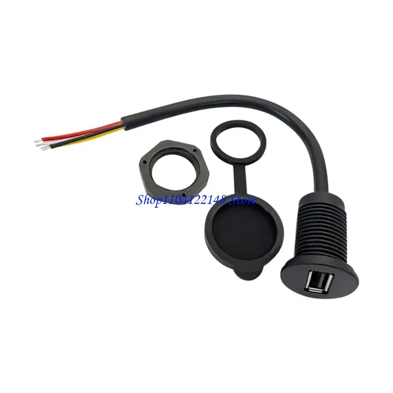 P9FA High Conductivity USB A Female Extension with Panel Mount Nut Perfect for Car Sound Marine Electronics Secure Connection