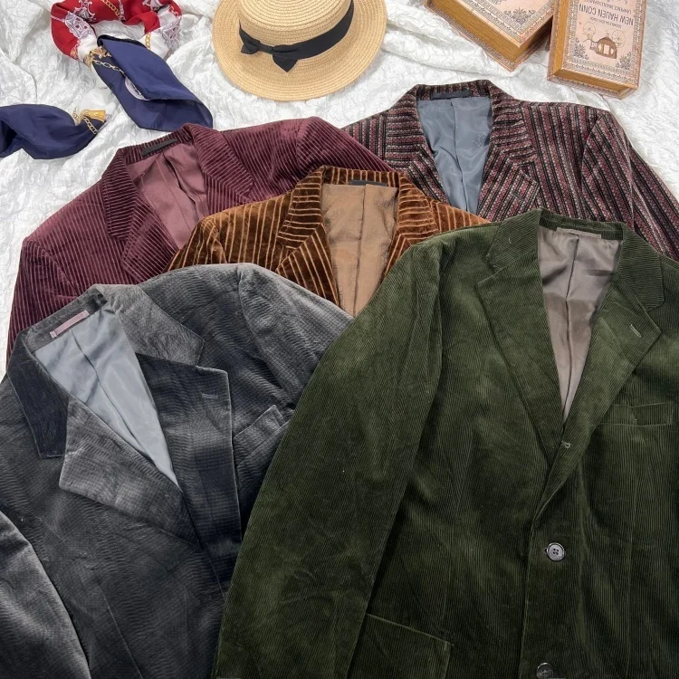 

Винтажный бархатный осенне-зимний костюм-пиджак в стиле кэжуал, женское модное британское бархатное пальто в гонконгском стиле для отдыха