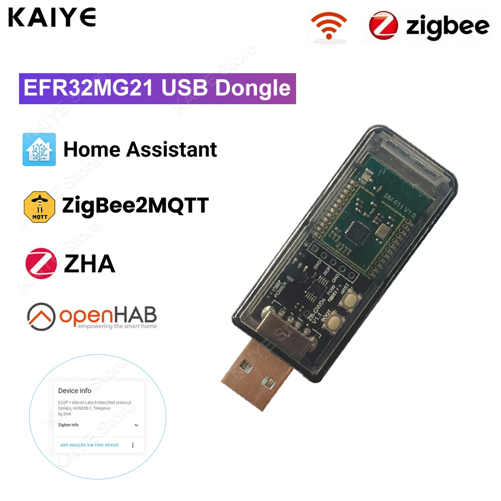 ZigBee 3.0 USB Dongle Silicon Labs EFR32MG21 Zigbee ZB-GW04 Adapter Universal Open Source Gateway Module Home Assistant ZHA Z2M