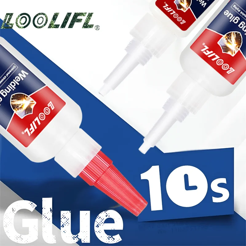 Loolifl-50G Superkleber - 10-Sekunden-Schnellbindung, Mehrzweckklebstoff, geeignet für Kunststoff, Gummi, Metall, Holz, Keramik, Glas, kann für schwere Reparaturen und Schweißarbeiten verwendet