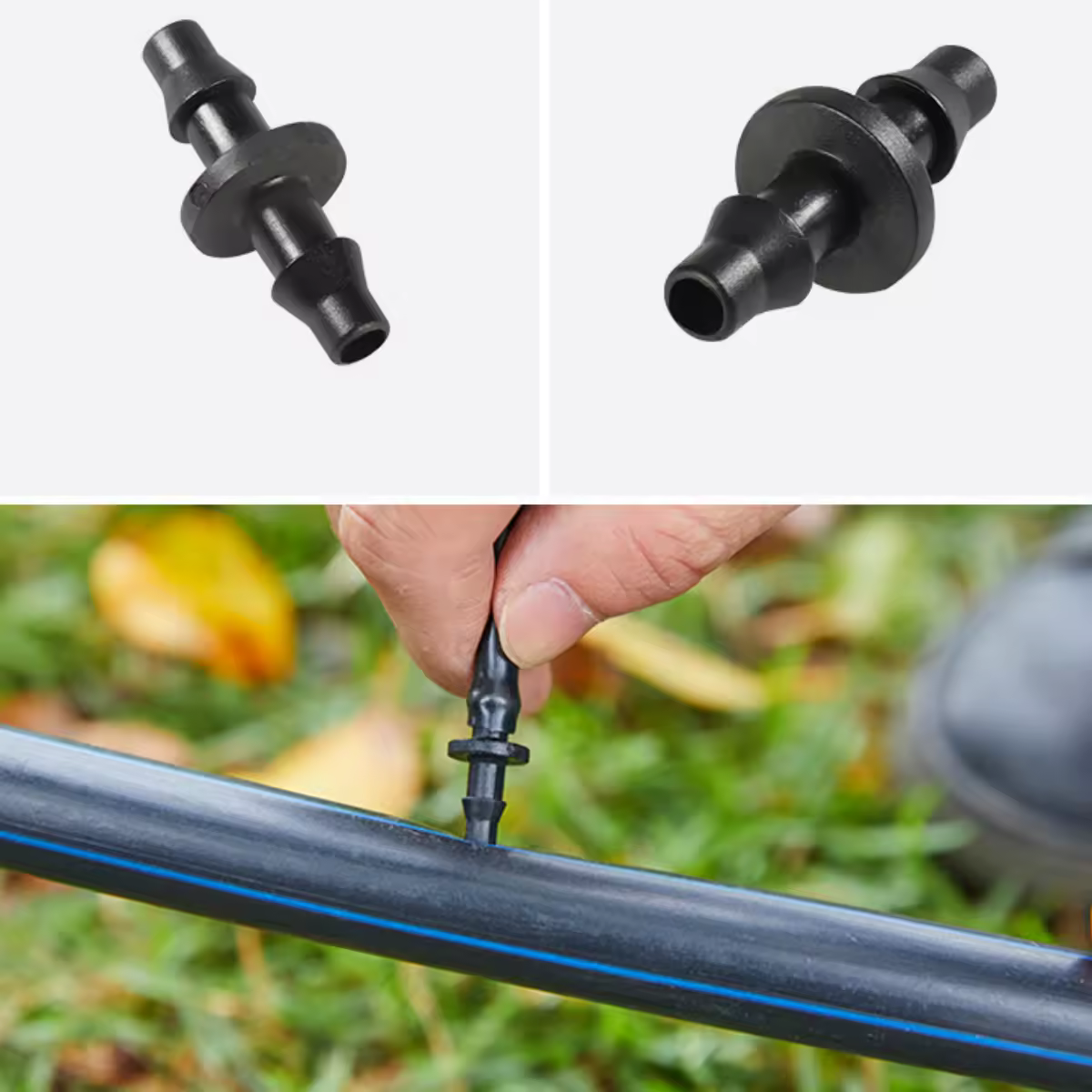 3/5mm Hose Barbed Straight Connector Agricultural Garden Irrigation Hose Fittings Double Barbed Connector 1/8" Hose 50 Pcs