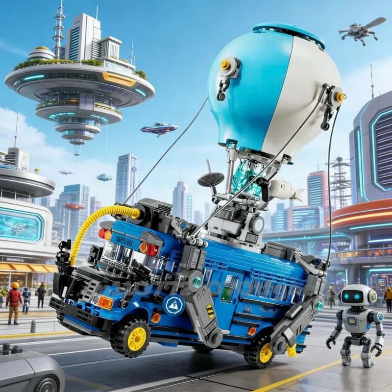 

2025 Brand new battle model brick bus building block assembly set children's birthday Christmas gift