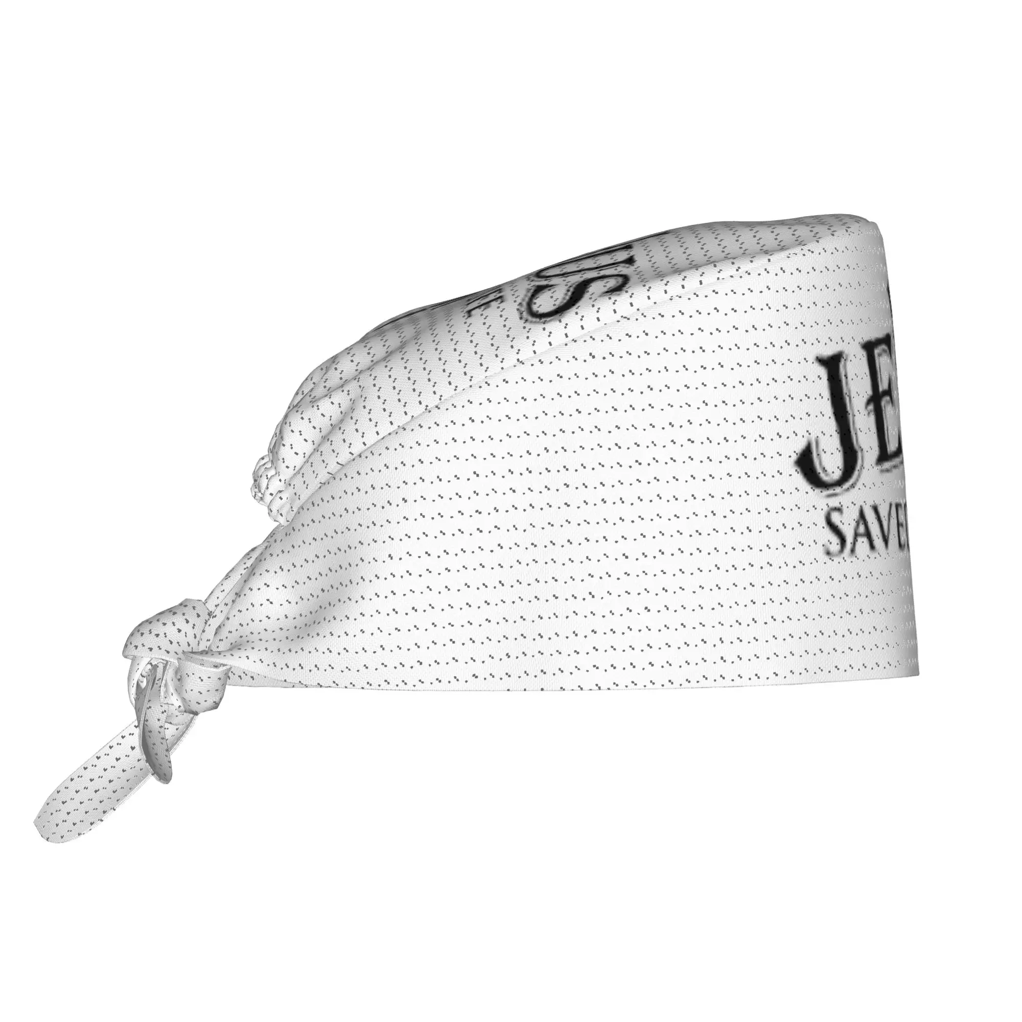 Custom Jesus Saved My Life Scrubs Cap Surgical Hats Men Women Christ Religion Christian Faith Nursing Cap Lab Works Hat