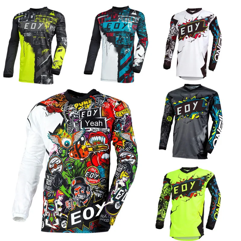 AliExpress BikeFox Men's Long Sleeve Motocross Cycling Jerseys Downhill Mountain Bike MTB Shirts Offroad DH Bicycle