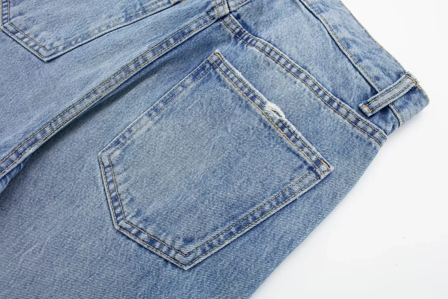 2024 nuovi Jeans a gamba larga Chic e versatili da donna con fori pantaloni in Denim femminile con cerniera a vita alta retrò Mujer