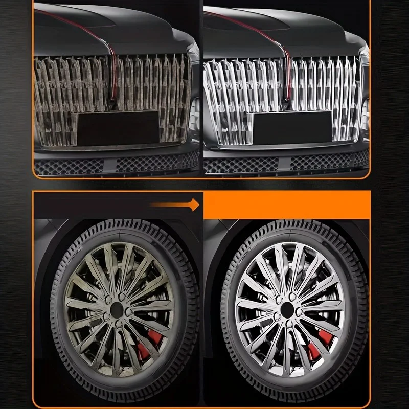 NOVA pasta de reparo de brilho cromado - pasta de reparo de arranhões para maçanetas de portas de carro, molduras de janelas e painéis de logotipo - 100g, detalhe de carro, C