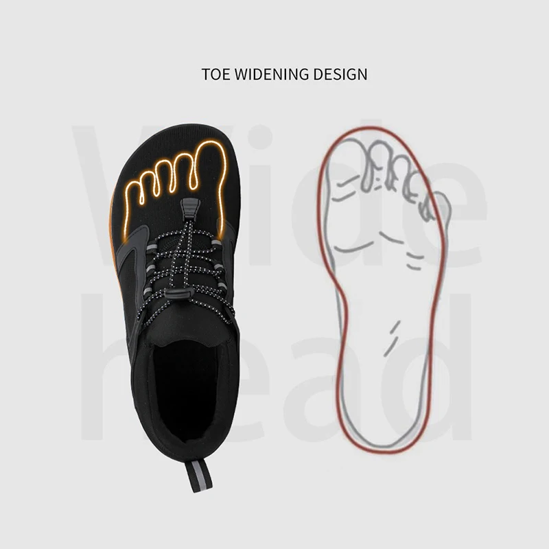 Men's cross training shoes | barefoot and minimalist | scattered sole | wide toe