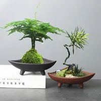 Ceramic Flower Pots for Bamboo Indoor Micro Landscape Plants Purple Clay Pot Decoration