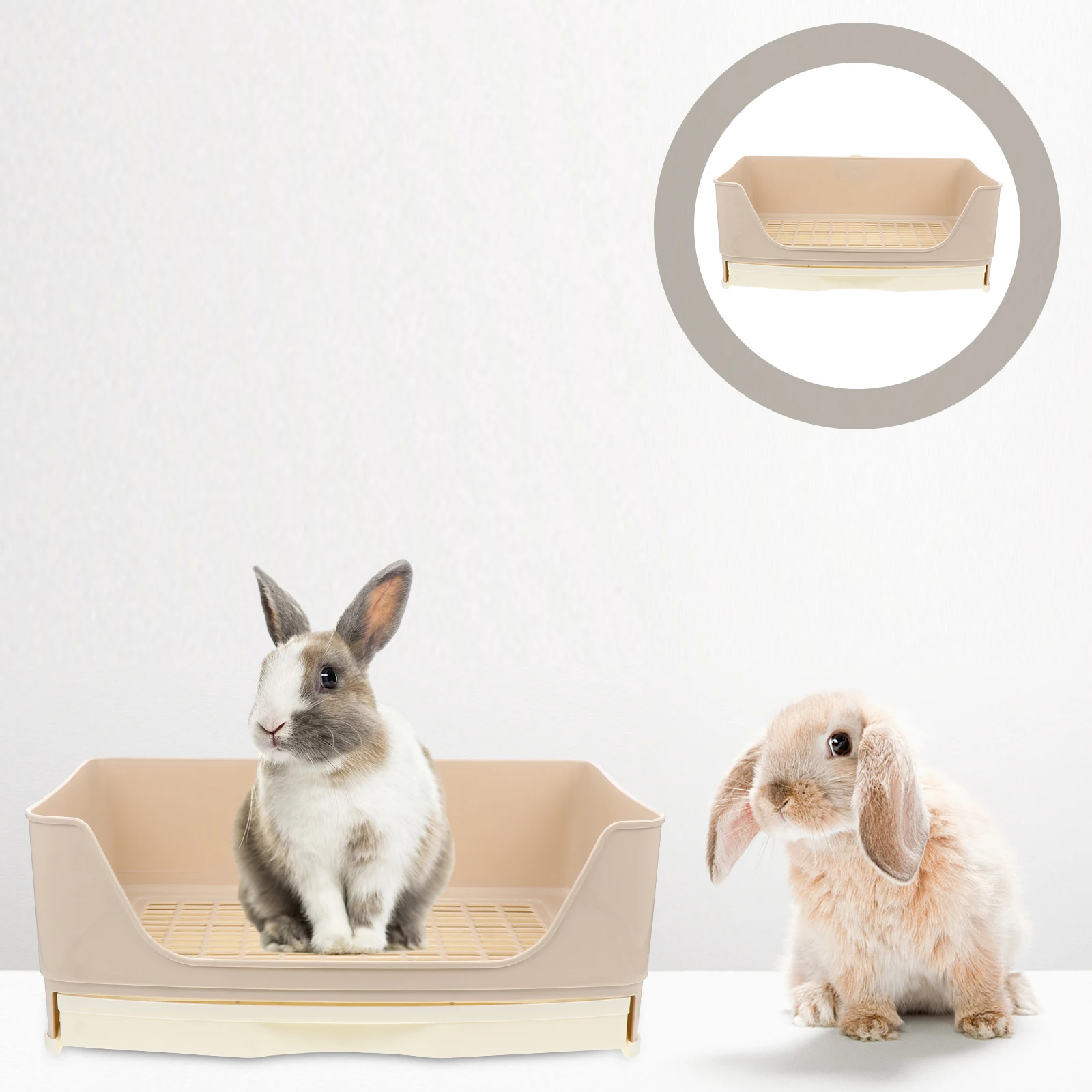Rabbit Toilet Large Space Drawer Design Pet Potty Training Litter Tray Portable Easy Clean Non Slip Bottom Thick Net