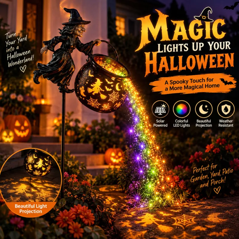 Halloween Solar LED Garden Stake Light, Multi Color Glowing Pot Shape Outdoor Waterproof Lamp Holiday Party Decoration Gift New