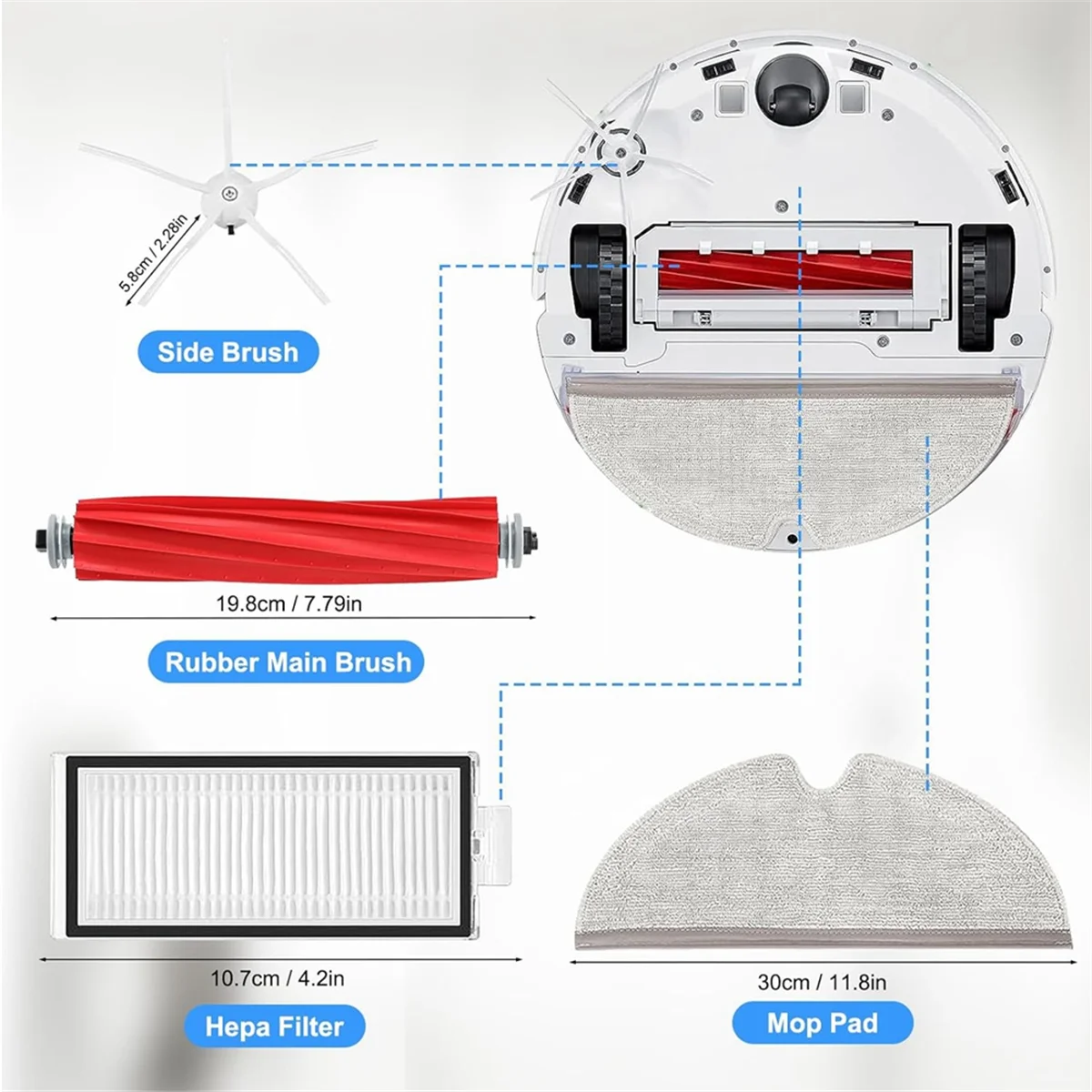 Kit de acessórios para Roborock Q7, Q7+, Q7 Max, Q7 Max+ Peças de reposição para aspirador de pó