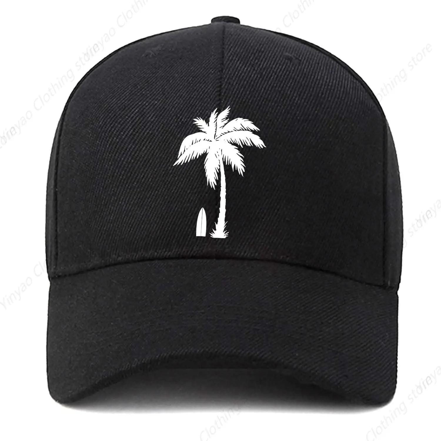 

Fashionable palm tree patterned baseball cap outdoor sports dad cap men's and women's adjustable duckbill cap