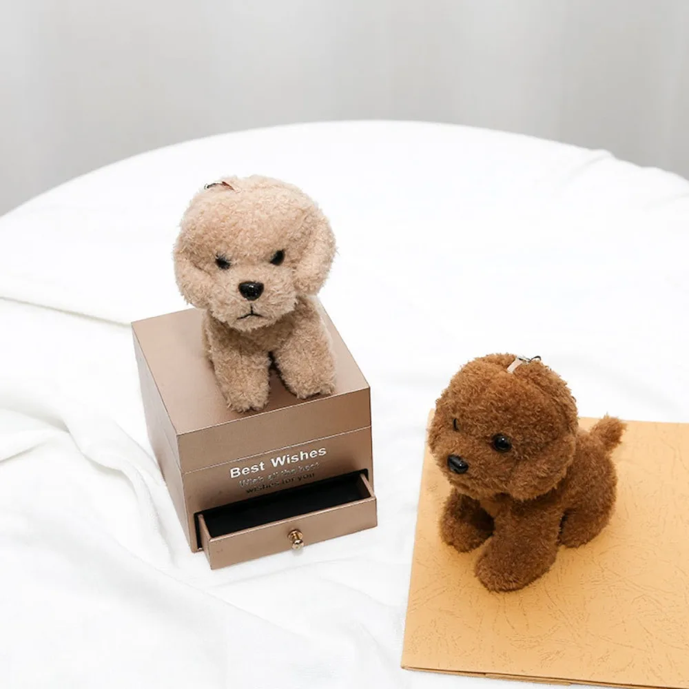 

Cute Teddy Dog Plush Keychain 12cm Multipurpose Backpack Hangings Easy to Use Animal Stuffed Toys Backpack