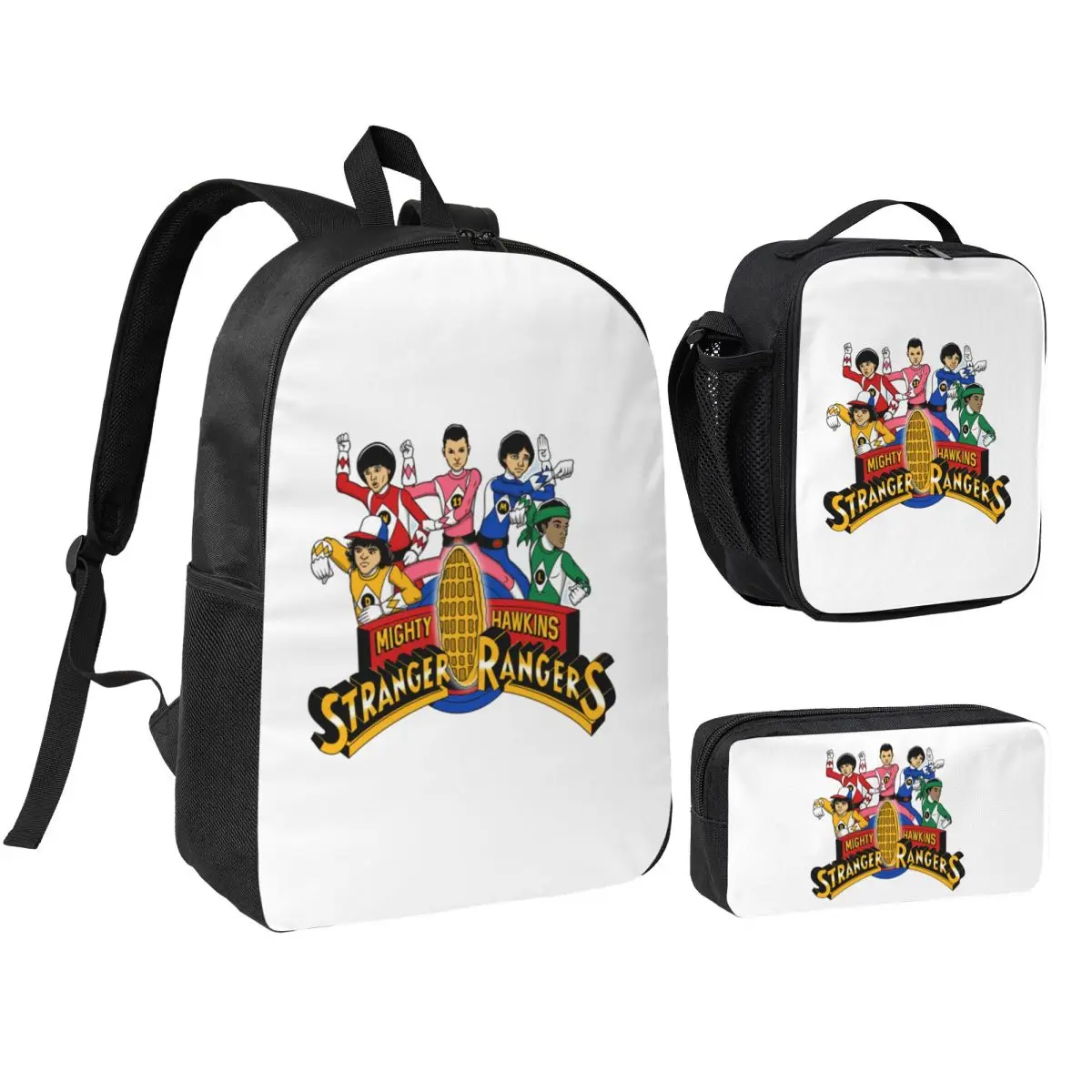 

Stranger Rangers Backpack Boys Girls BookBag School Bag Shoulder Bags 3ps Insulated Lunch Bag Pencil Case