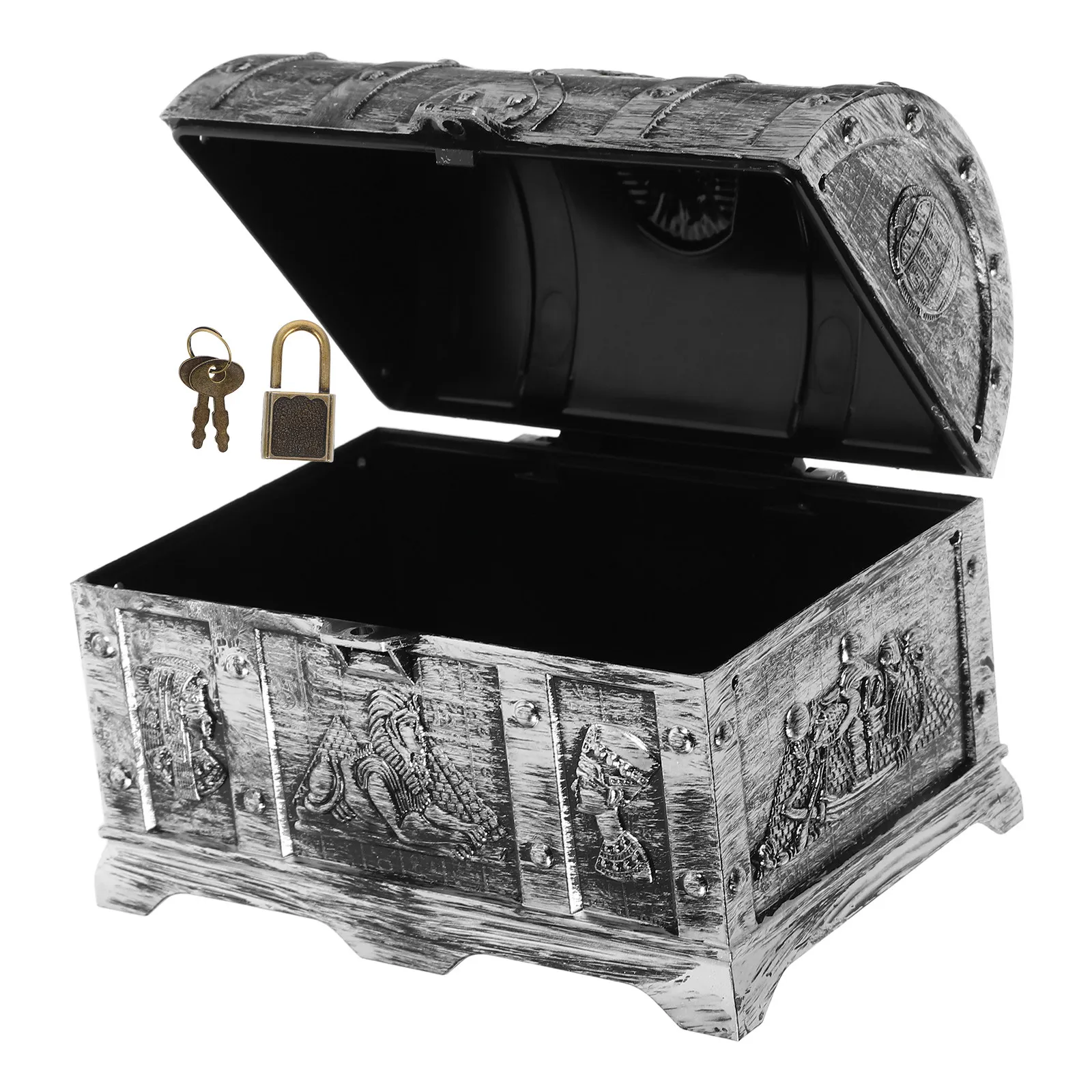 Mini Pirate Storage Boxes Treasure Chest Pouch Jewelry Keepsake Case Halloween Candy Party Favors Accessories for Decor view 4