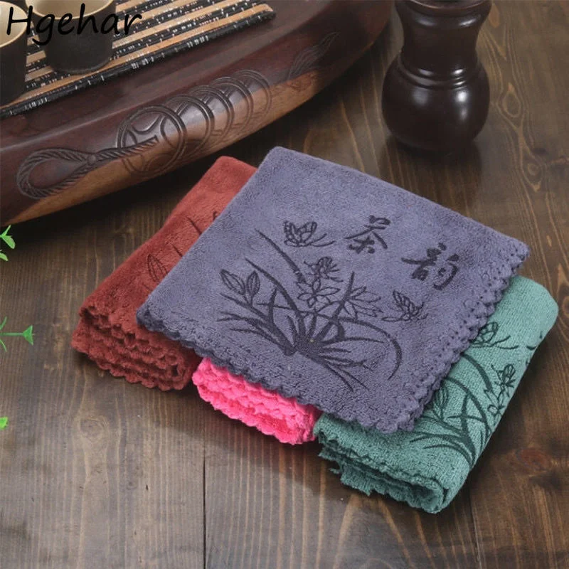 Tea Mat 4 Colors Square Simple Vintage Chinese Style Washable Soft 30*30cm Hot Sale Teaware Popular Home Basic Print Design New