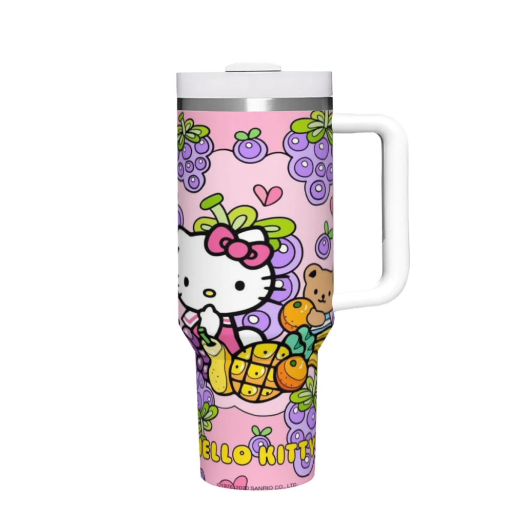 

Cute Anime Sanrio Hello Kitty Kawaii 40 Oz Ultimate Tumbler with Handle and Straw Vacuum Insulated Tumbler