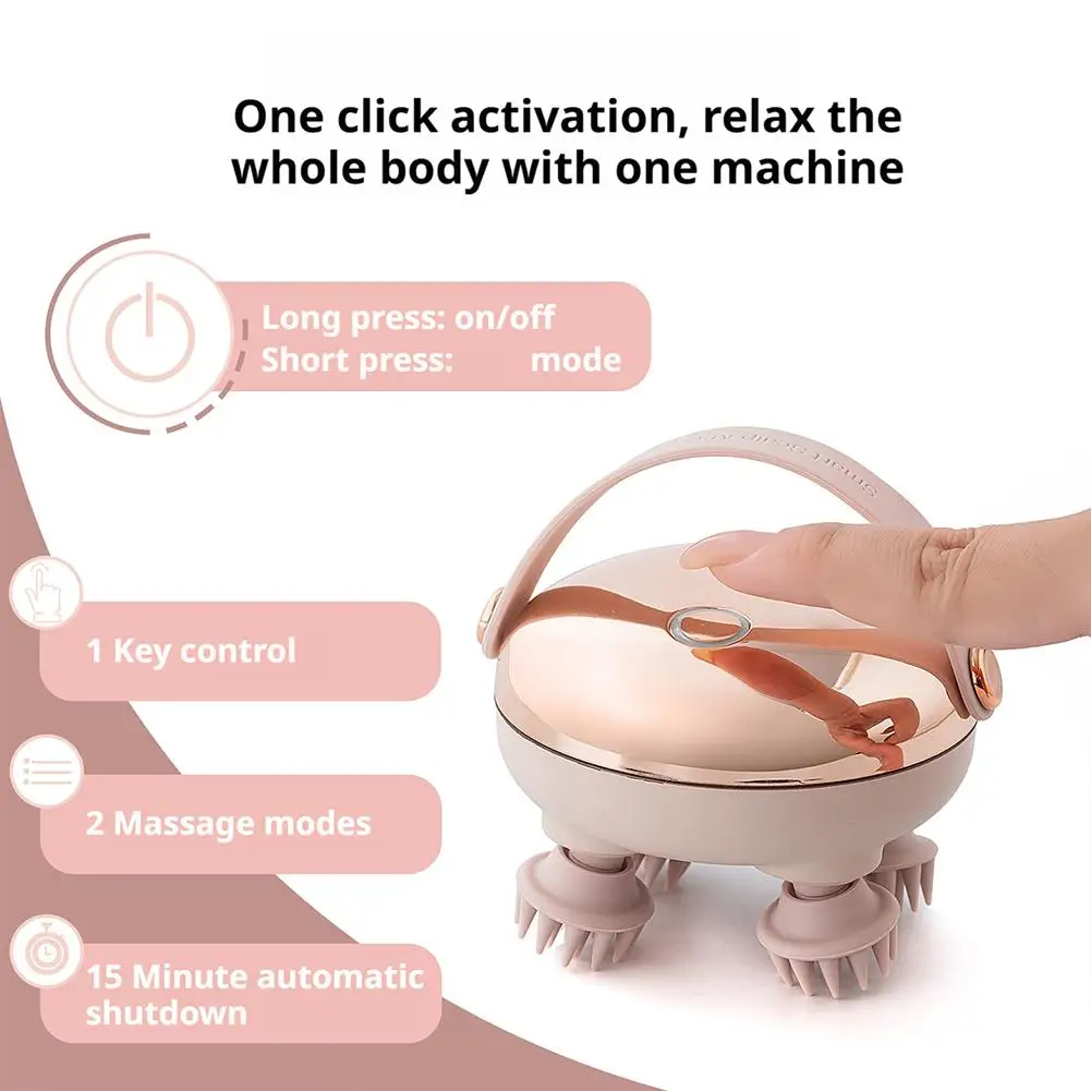 

Rechargeable Waterproof Scalp Head Massager - 4 Massage Claws Handheld Electric Massager for Head Body Stress Relief Relaxation