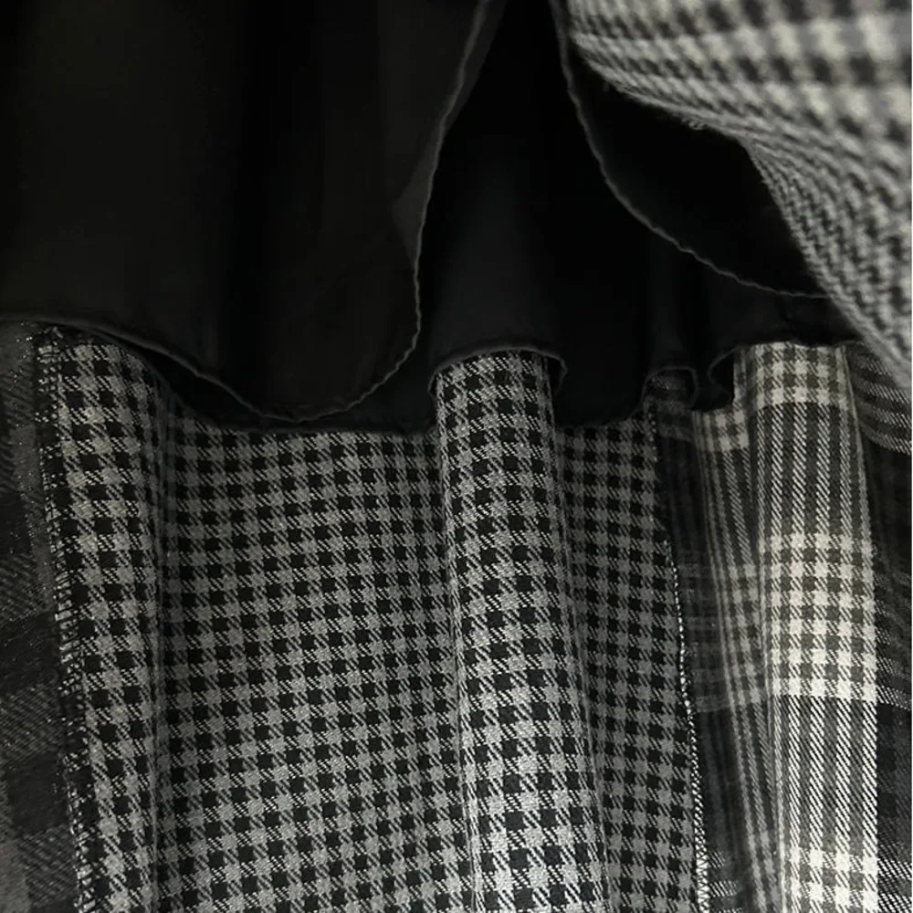 Nieuw in dames herfst winter onregelmatige geruite midi-rok 2025, vrouwelijke Koreaanse stijl, elegante hoge taille rokken