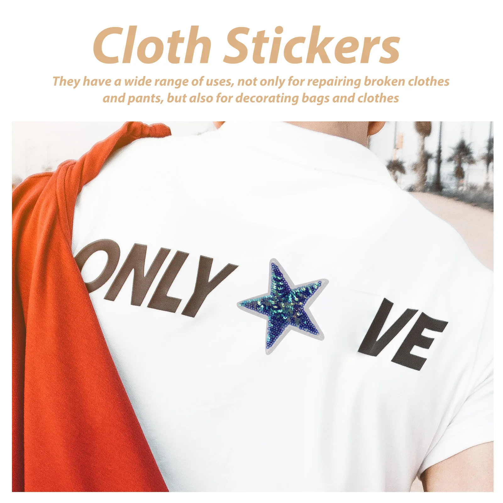 

10Pcs Glitter Star Sequins Patches Sewing on Decorative Star Applique for Clothes Jackets Backpacks DIY Craft Repair