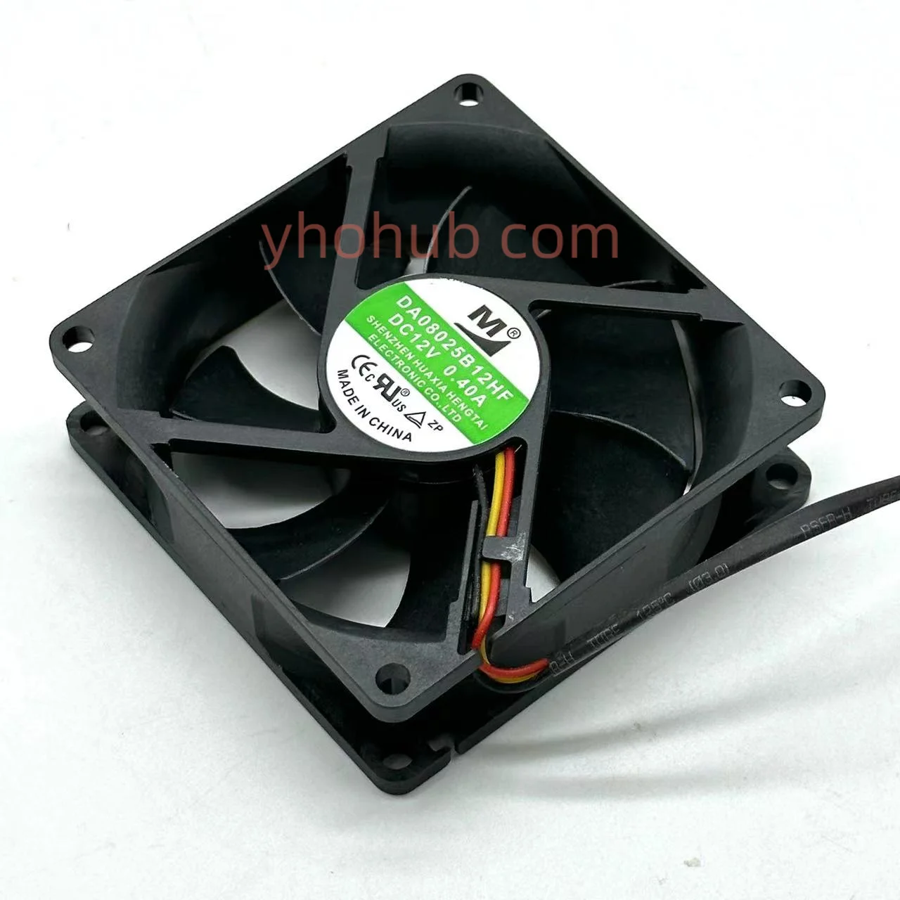 M / Huaxia DA08025B12HF DC 12V 0.40A 80x80x25mm 3-Wire Server Cooling Fan