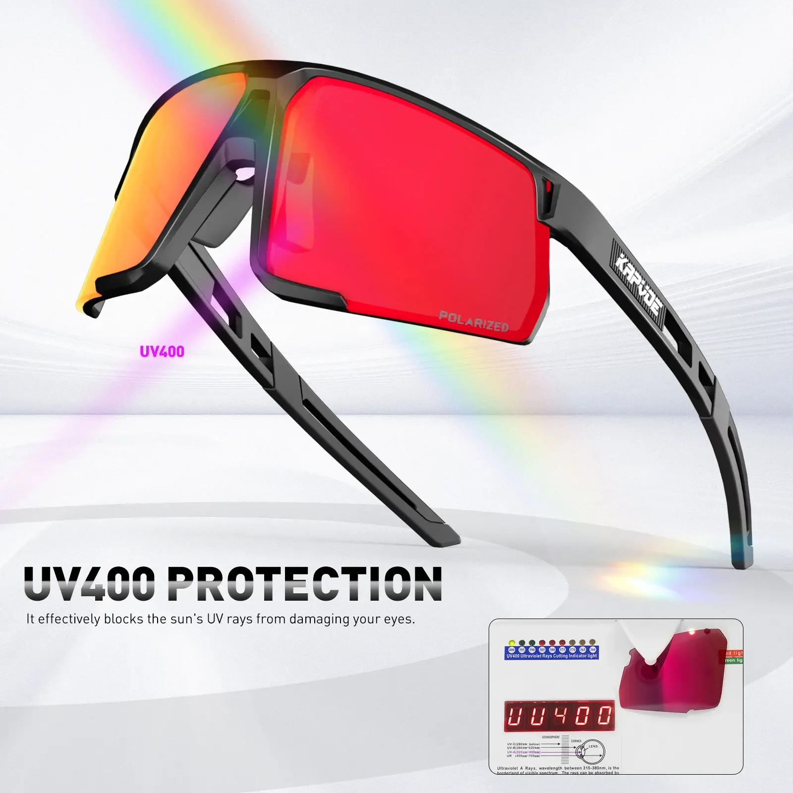 KAPVOE UV400 نظارات التنزه TR90 الدراجات الاستقطاب النظارات الشمسية الرجال النساء الرياضة في الهواء الطلق الدراجة الجبلية نظارات الطريق دراجة نظارات