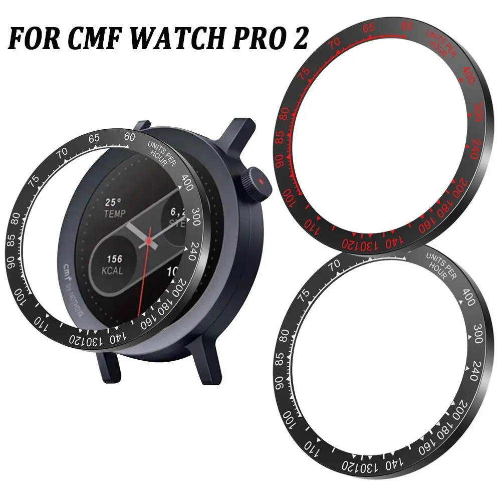

PC Watch Bezel Ring with Time Scale Anti-Scratch Watch Case Cover Protective Replacement Screen Protector for CMF Watch Pro 2