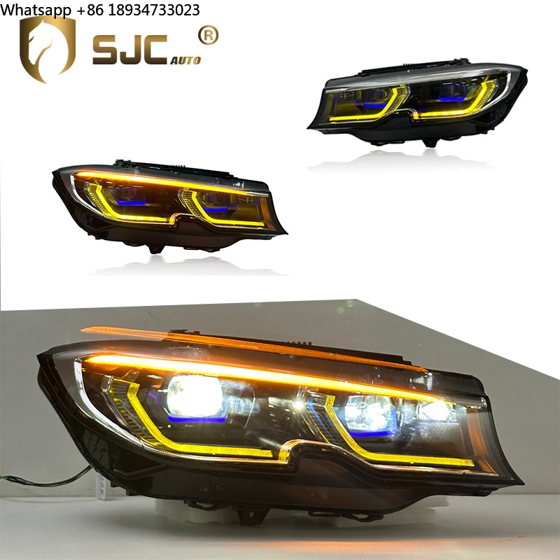 

SJC Auto Part for BMW 3 Series G20 G28 2019-2022 Yellow/White DRL New Laser Style Head Light