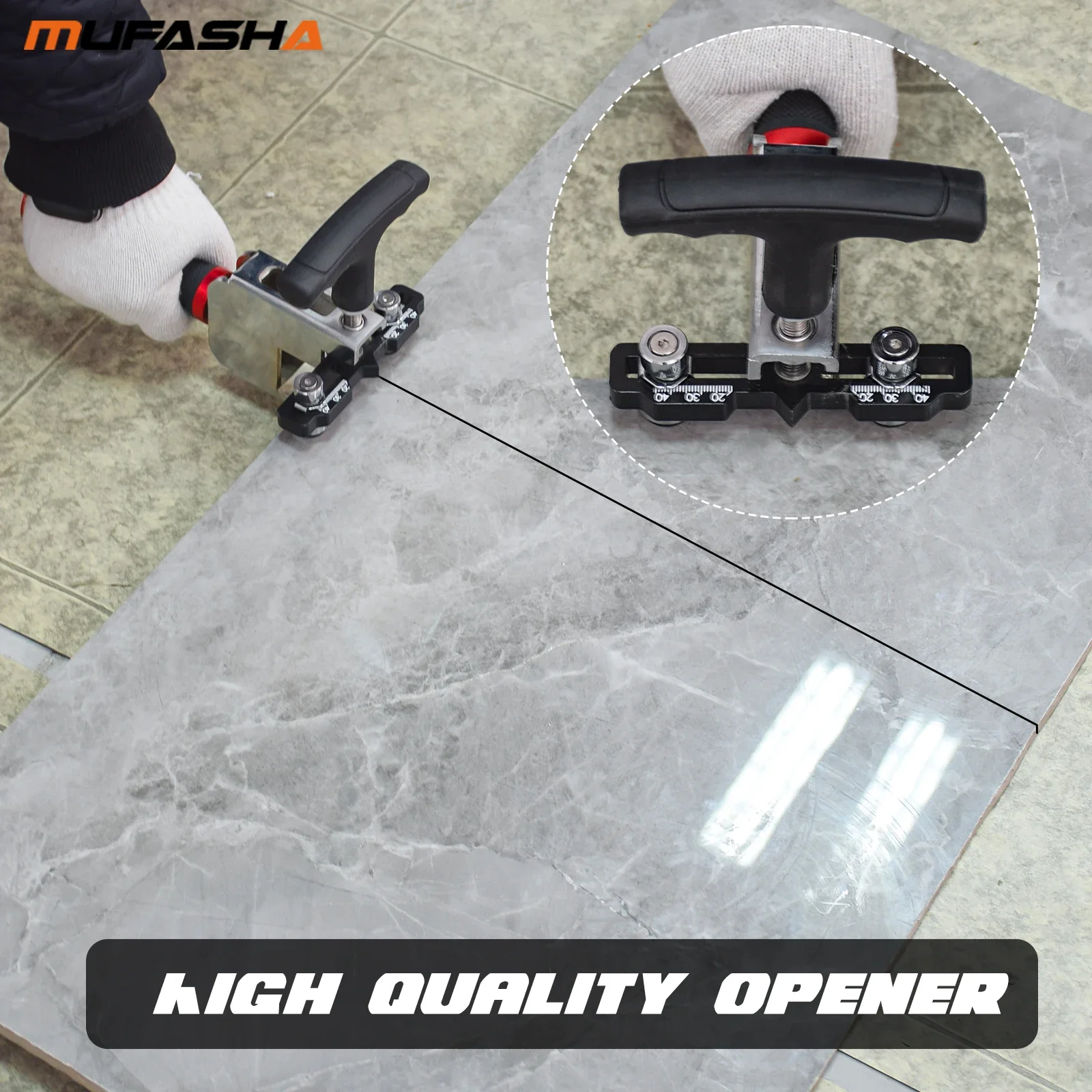 MUFASHA ML3200 Portable 3200mm Manual Tile Cutter Professional Hand Tile Cutter Three Cutting Blade Push Knife Slab Cutter