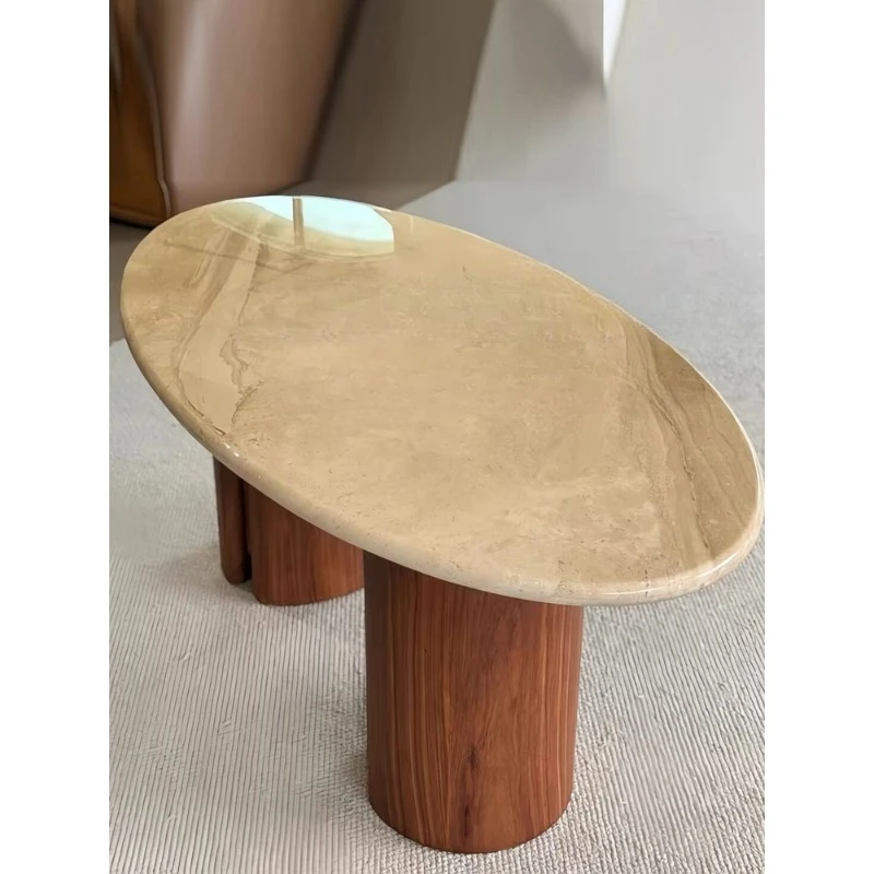 

Vintage marble oval dining table vintage French stunned style solid wood foot art dining table