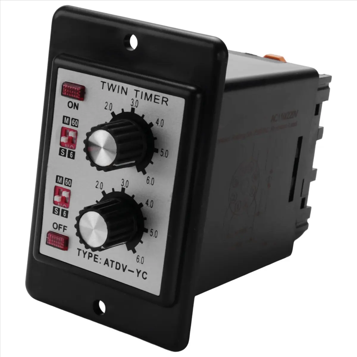 AAAE On Off Twin Timer Relay Knob Control Time Switch ATDV- 6S-60M Relay Board AC 110/220V Electrical Access(AC110/220V)