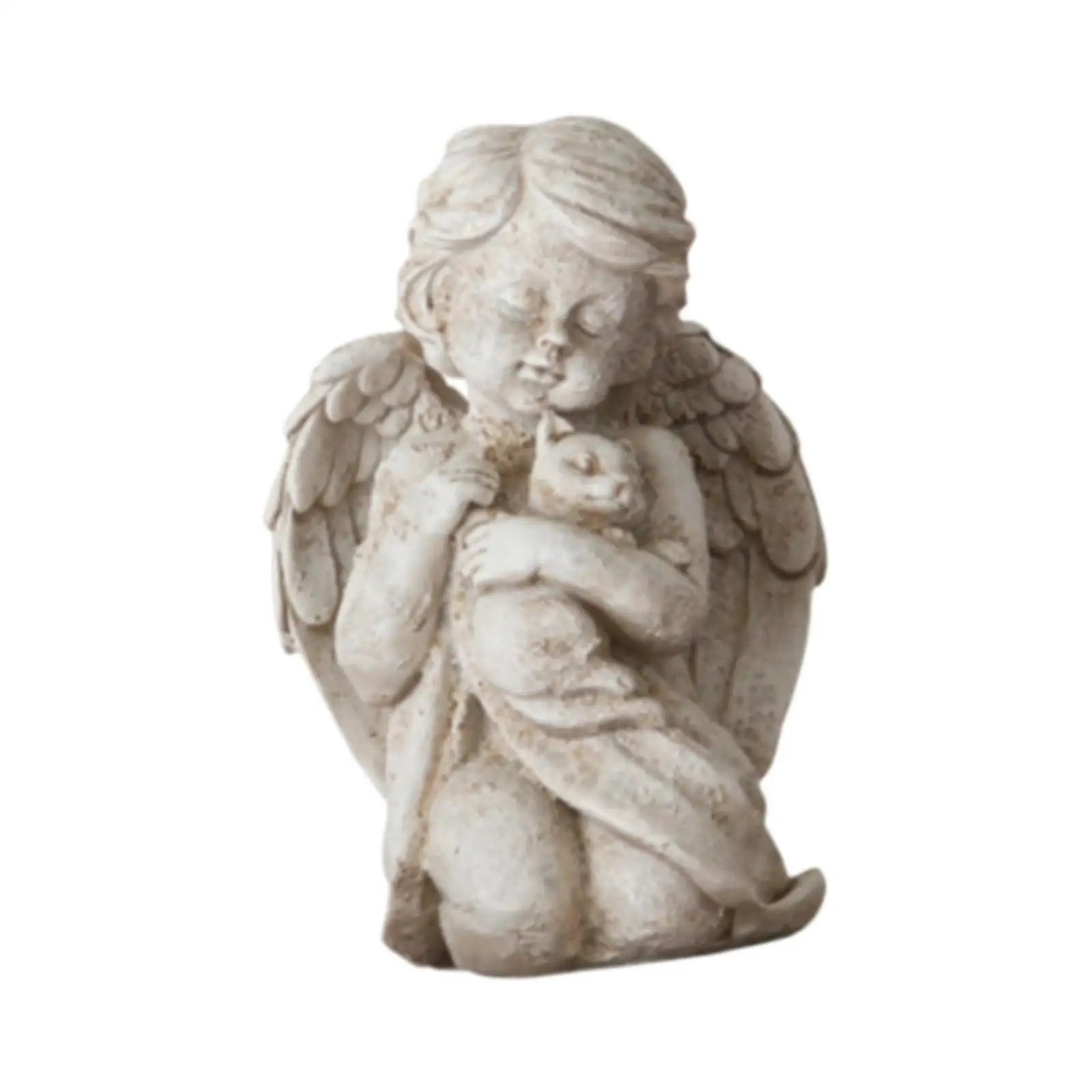 

Wing Angel Statue Collecting Friend Gift Decorative Centerpiece Cherub Sculpture for Balcony Shelf Living Room Study Bedroom