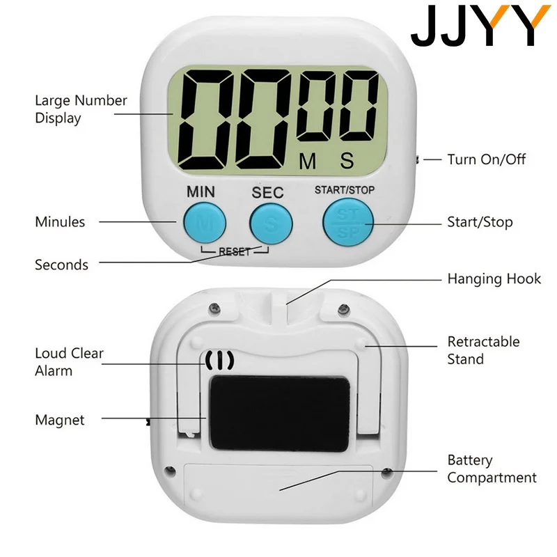 LCD Digital Kitchen Timer Magnetic Cooking Large Count Down Up Clear Loud Alarm Stonego Home Kitchen Accessories image 5