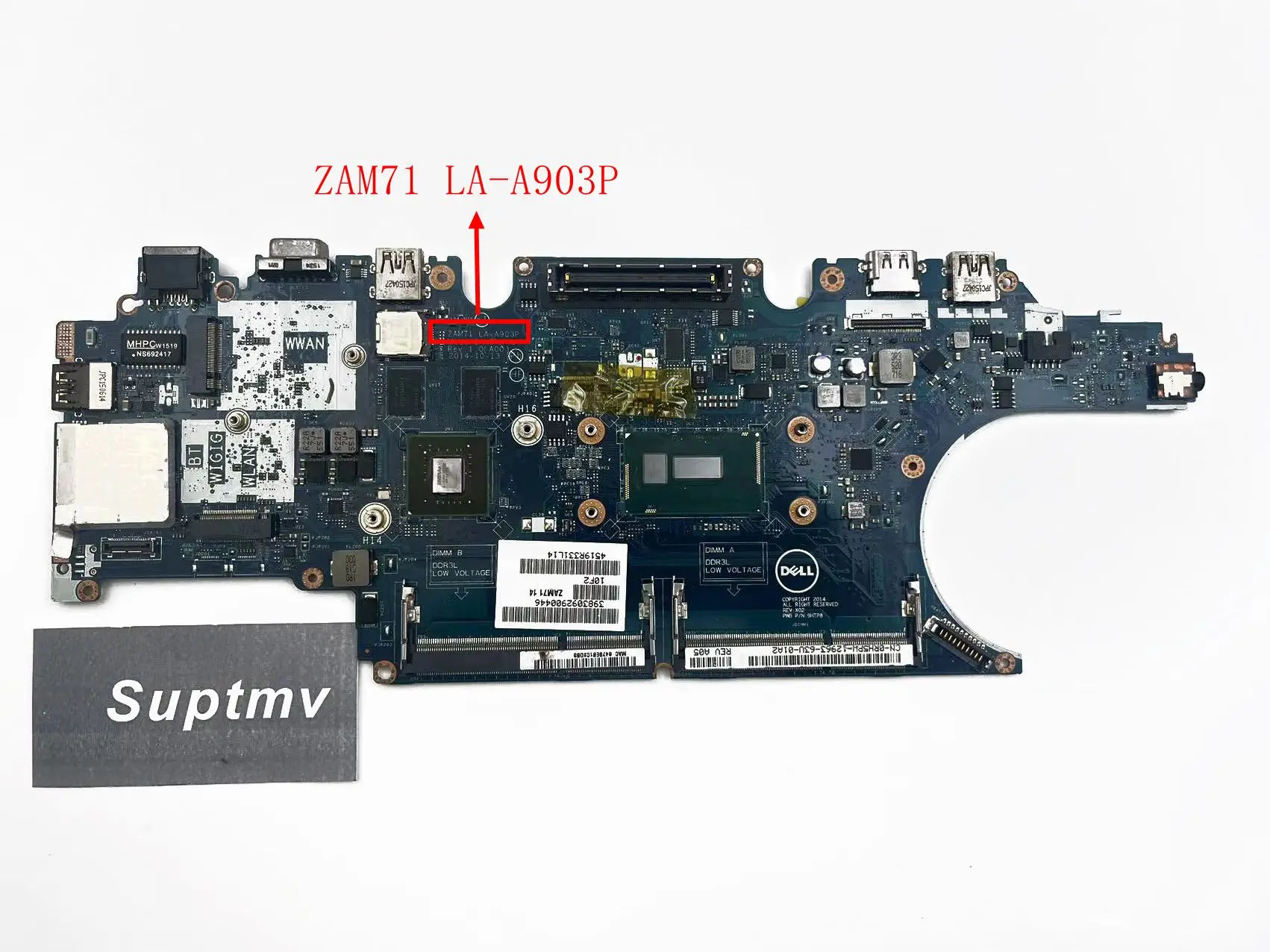 Notebook Motherboard is Suitable for the DELL Latitude E5450 0RH5PW  LA-A903P DDR3L I5-5300U Test Work