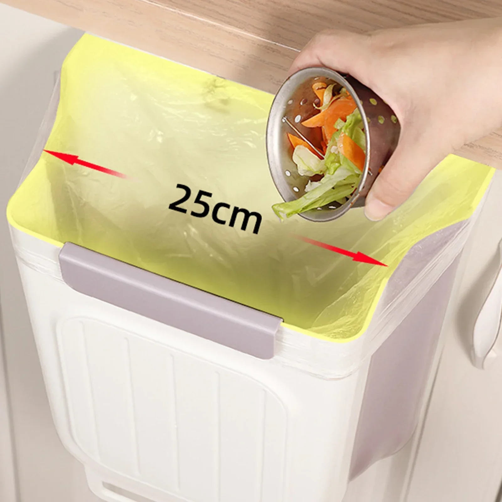 Separate Trash Can Wastebasket Recycle Bin Thicken. Food Kitchen Durable Save Hanging Home Space Waste Large Garden Garbage