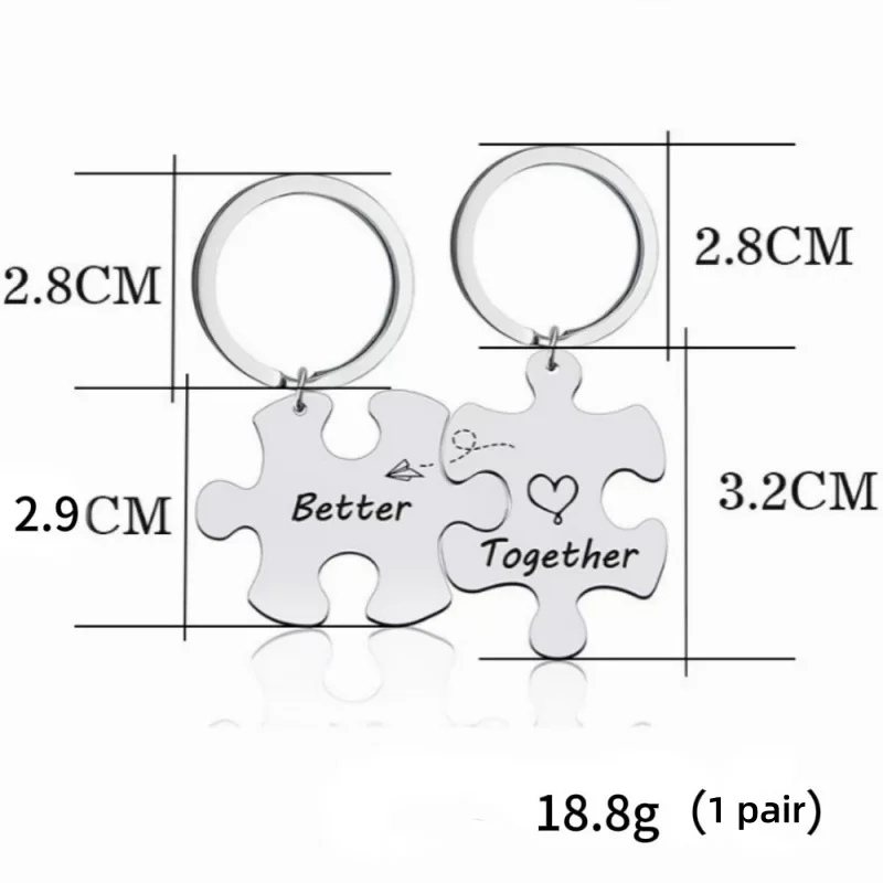 Passende Schlüsselanhänger für Paare für Freund und Freundin, Geschenke für Paare, Puzzle-Stück, Schlüsselanhänger, 2-teilig, „Better Together“-Schlüsselanhänger