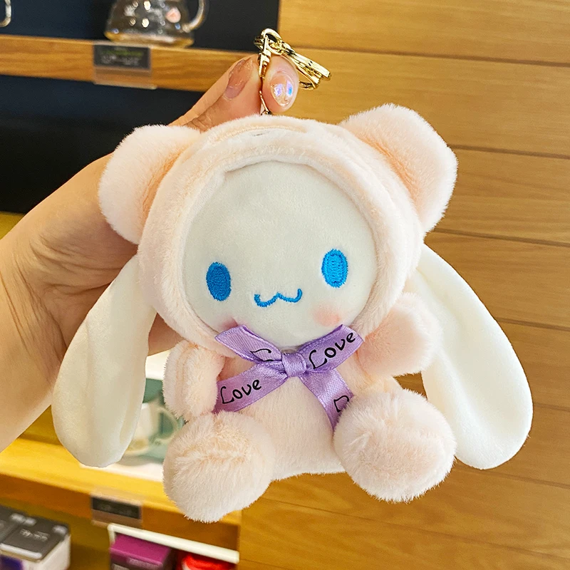 Sanrio Pluszowy Breloczek Zabawka Lalka Kawaii Hello Kitty Melody Cinnamoroll Kreskówka Zawieszka do Plecaka Dekoracja Prezent Urodzinowy dla Dziewczynki