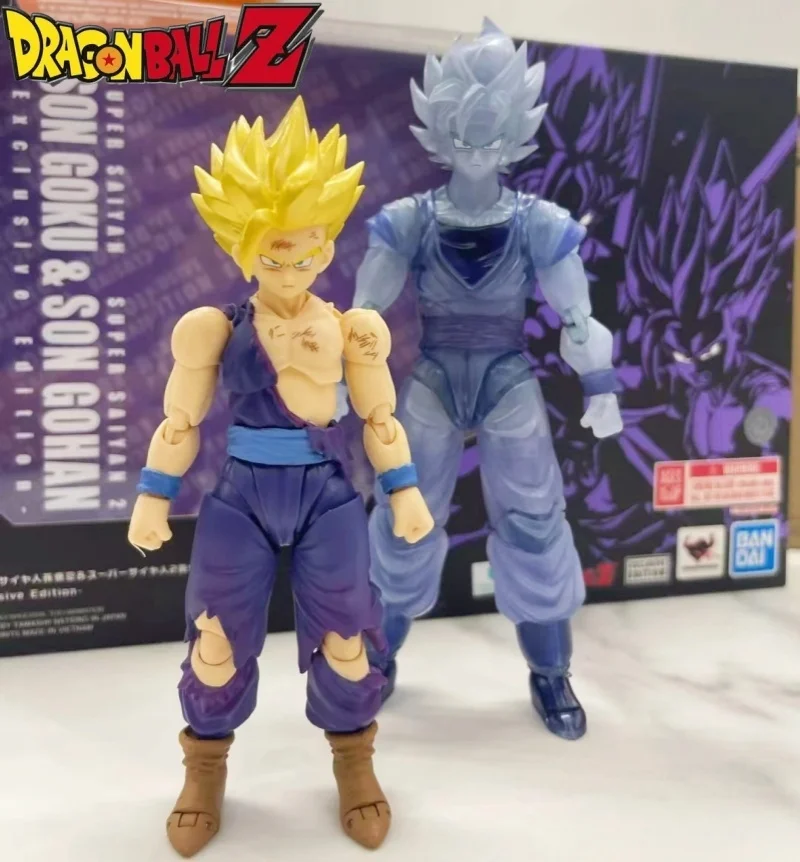 Bandai Anime Action Figure Dragon Ball Z Shfiguarts Super Saiyan Son Goku & Son Gohan Exclusive Edition Collectible Model Gifts