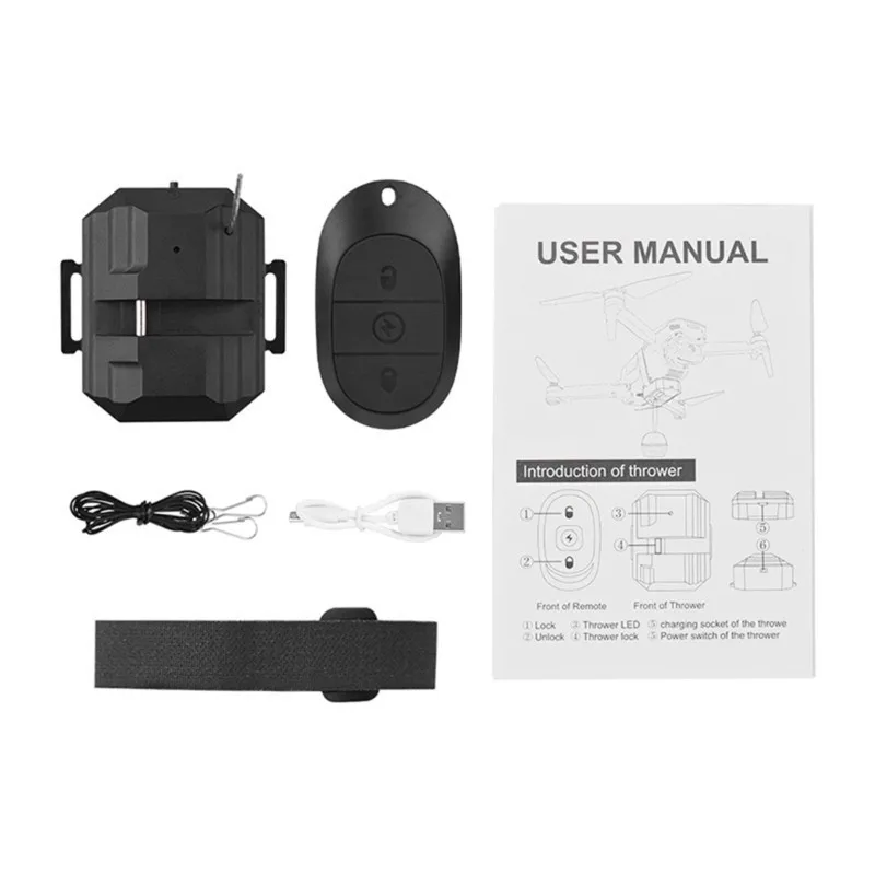Payload Dropper Airdrop System For DJI Mini 4 Pro Remote Rechargeable Universal Drone Airdrop Device Accessory, 1 Kit