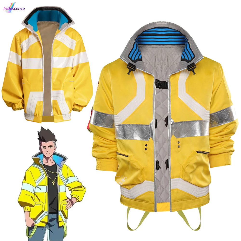 

Men's David Martinez Cosplay Costume Techwear Gothic Punk Double Layer Jacket Adult Coat Halloween Disguise Outfit Party Clothes