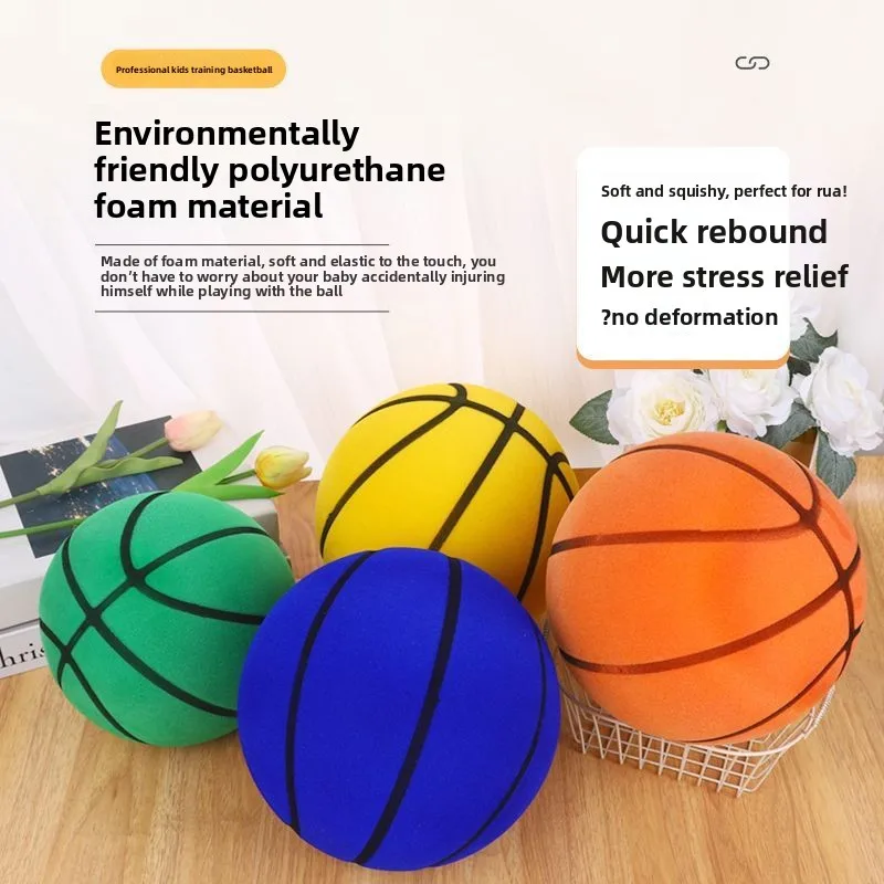 كرة سلة صامتة داخلية بدون ضوضاء للأطفال، كرة سلة إسفنجية كذاب بدون ضوضاء، كرة كتم الصوت، كرة لعبة رياضية خفيفة الوزن #4
