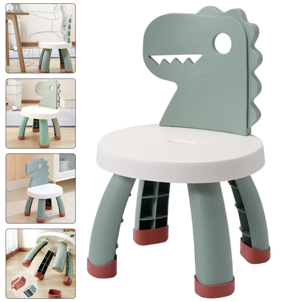 

Children Chair Cartoon Dinosaur Kids Animal Stools Toddler PP PVC Backrest Comfortable Safe Sitting Step Stool Kindergarten
