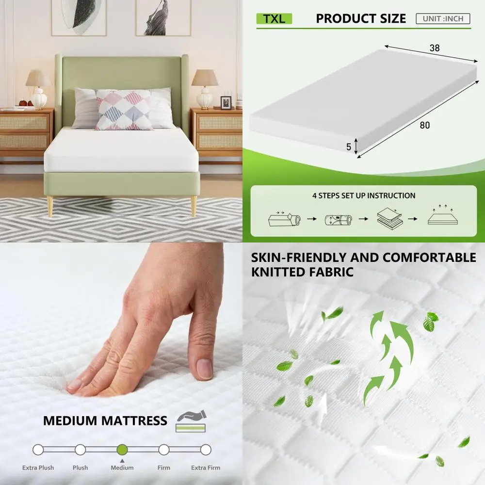 

Medium Firm Gel Memory Foam Mattress - Twin XL Size, Pressure Relieving, CertiPUR-US Certified Bed-in-a-Box Mattress