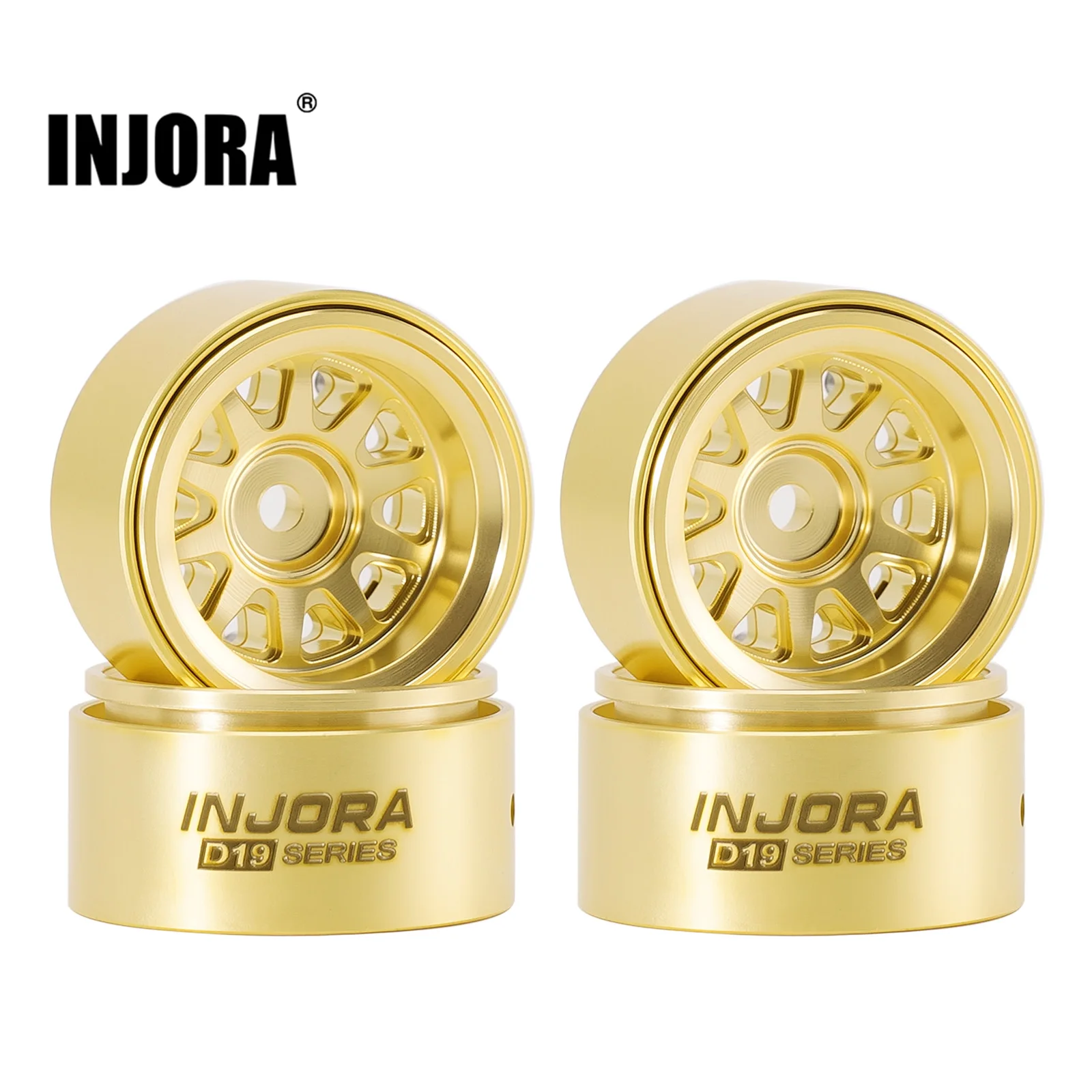 

INJORA D19 0.7" Brass Beadlock Wheels for 1/30 Axial SCX30 (W7007)