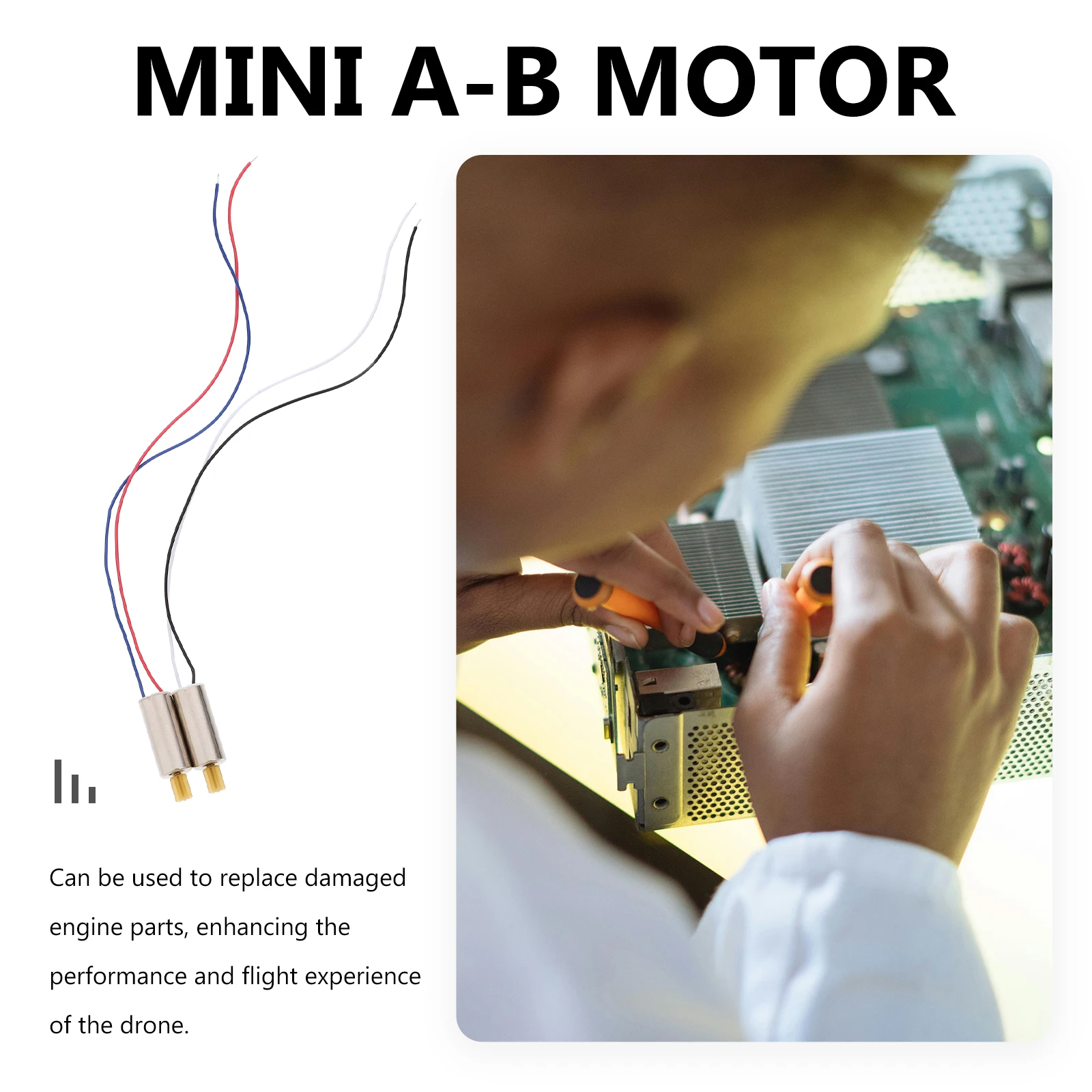 

2pcs Drone Remote Control Motor Accessories Mini A-B Engine Replacement for E88Pro Lightweight Plastic Easy Installation No