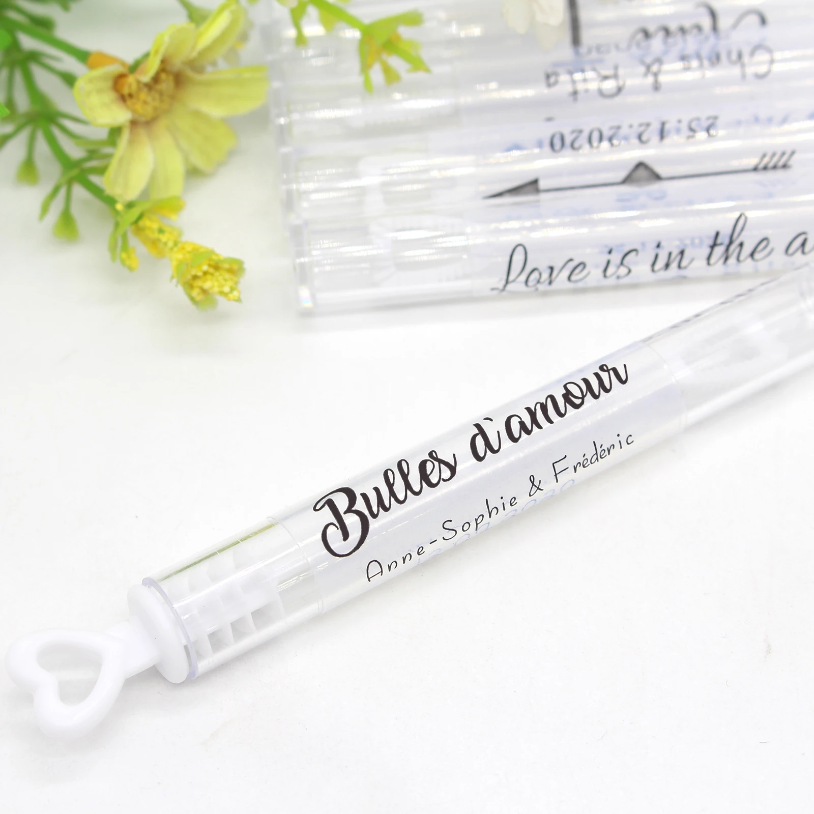 DIY 50PCS Wedding bubble Labels Personalized Transparent Stickers, Bubble Wand Label Clear, Custom Wedding Favor Stick