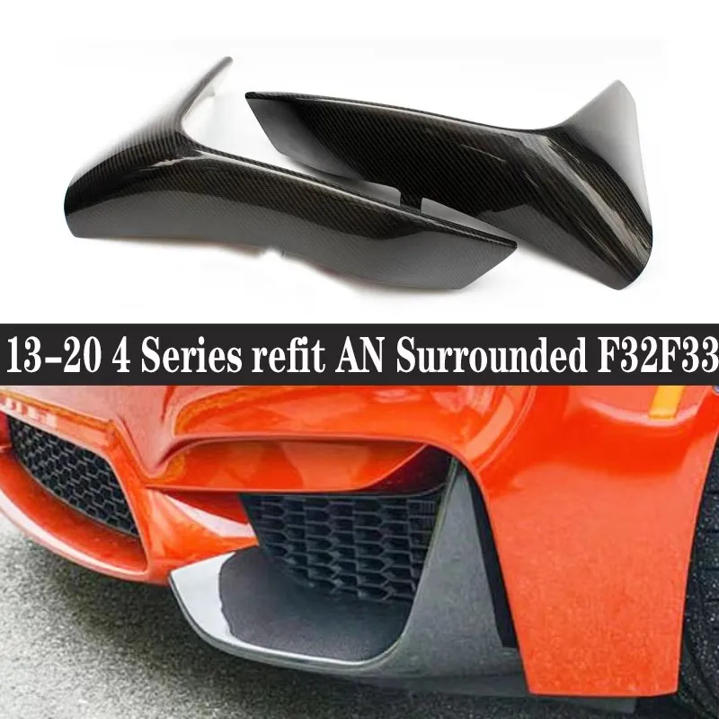 

For BMW 4 Series F32 F33 AN M4 Surrounded Carbon Fiber wrap angle Car Front Bumper Splitter Corner Trim Cover Front Chin